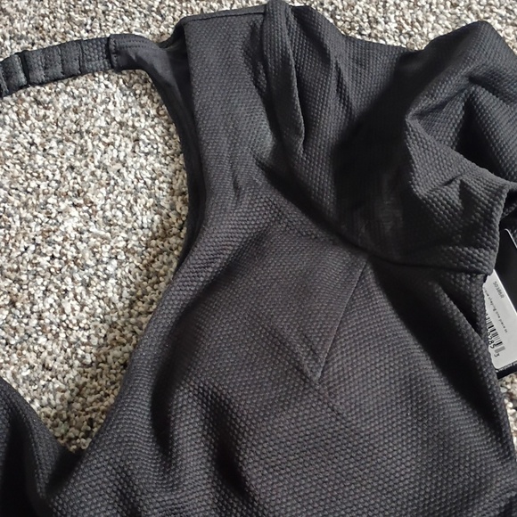 SPANX Pique SHAPING Black Open Back ONE PIECE RASHGARD SWIMSUIT - Picture 8 of 9